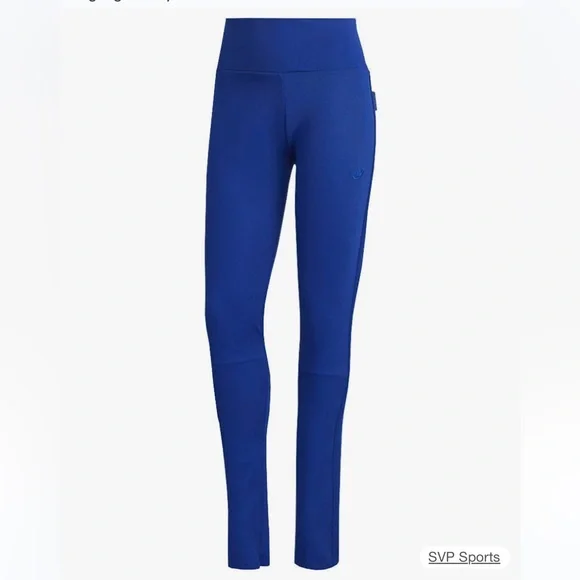 Adidas Blue Version Tights Pants Split Hem Cobalt Blue - Picture 3 of 8